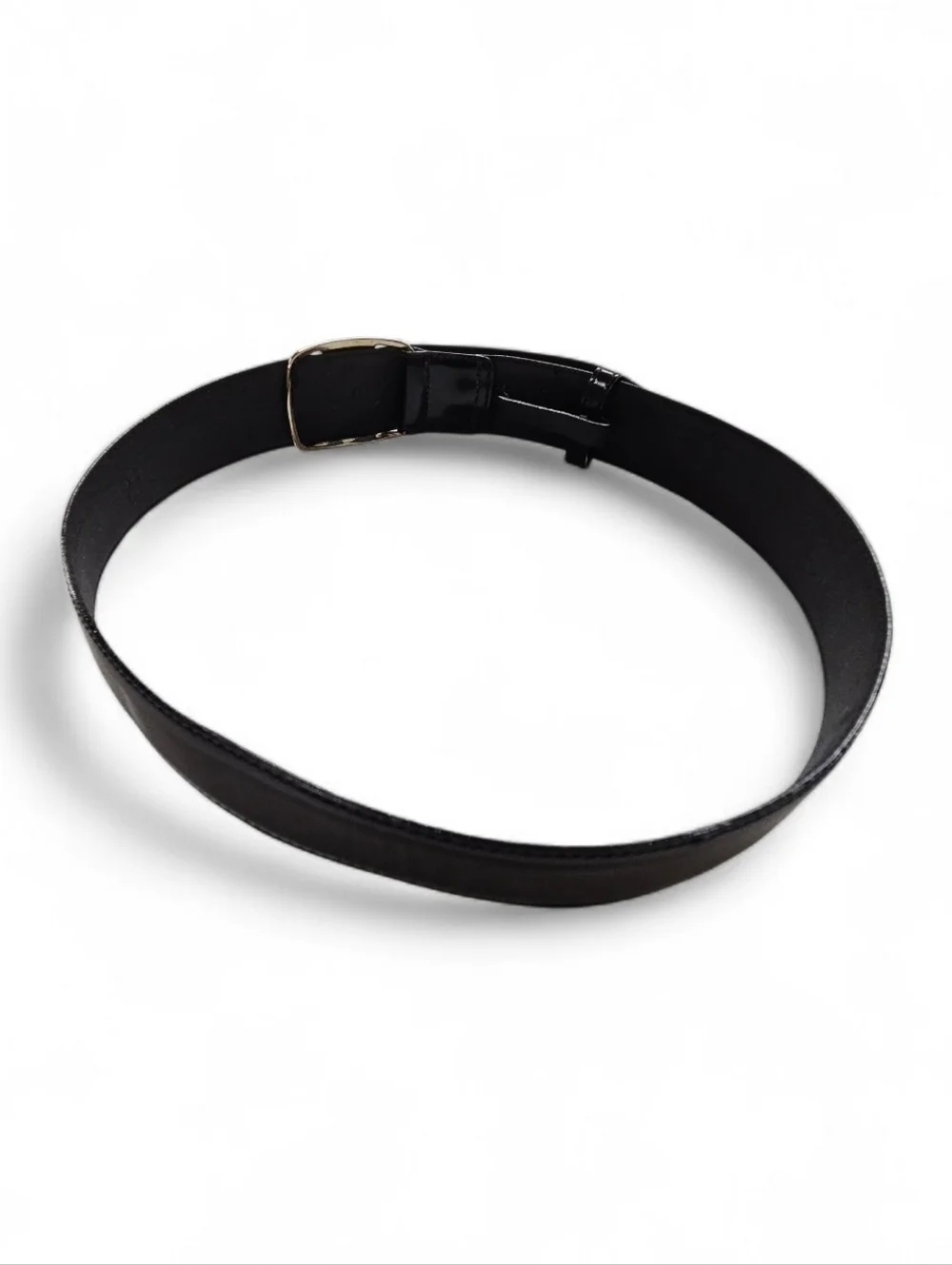 Salvatore Ferragamo Vera Leather Belt In Black Leather With Silver Buckle Sz 75